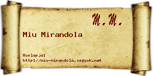 Miu Mirandola névjegykártya